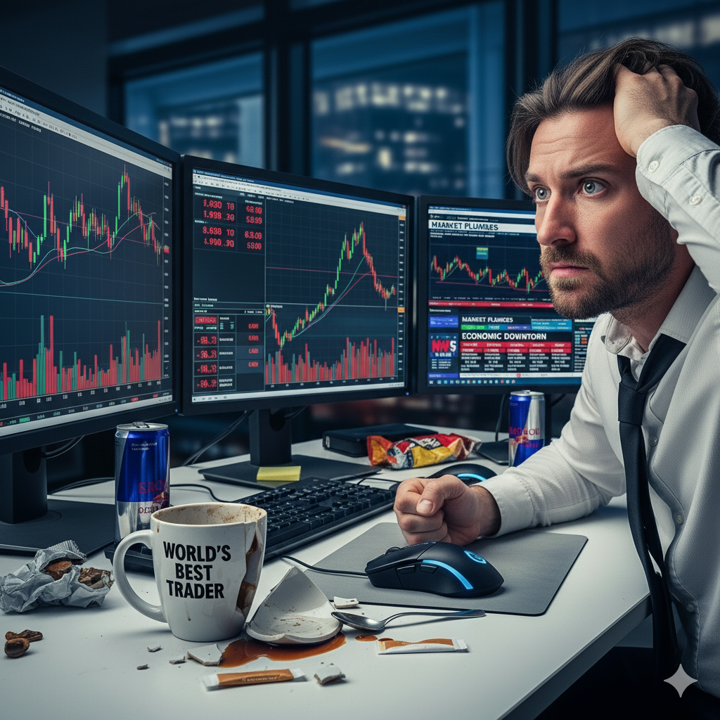 funny picture of trader losing money